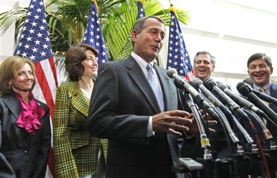 John Boehner, Dr. Nan Hayworth, Cathy McMorris Rodgers, Kevin McCarthy, Jeb Hensarling